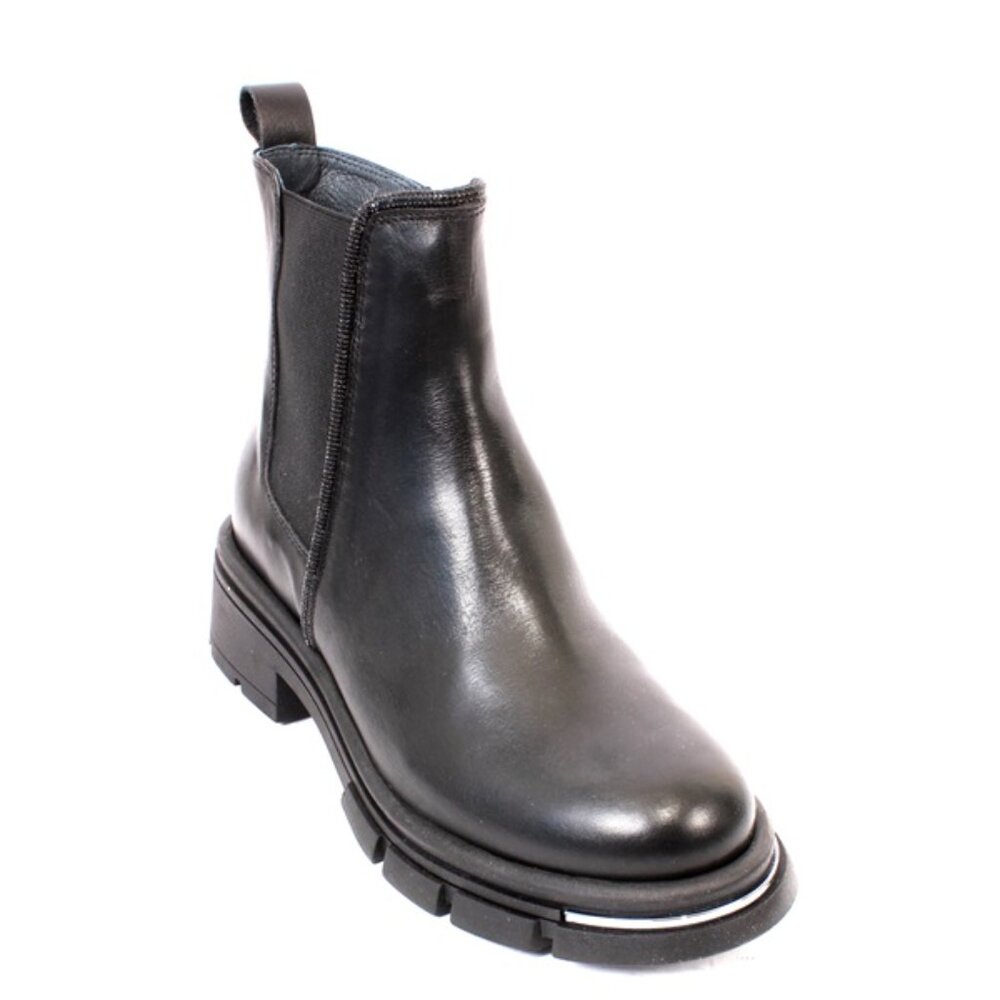 Vernissage 73927 Black Leather Zip-Up Ankle Boots